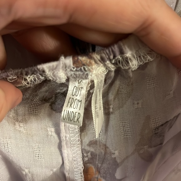 NWT Urban Outfitters Lavender Floral Ruffle Sleeve Tie Back Sheer Romper S - Picture 15 of 16